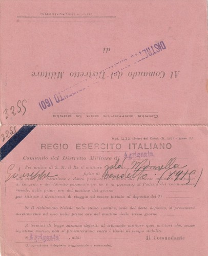cartolina richiamo regio esercito - Picture 2 of 2