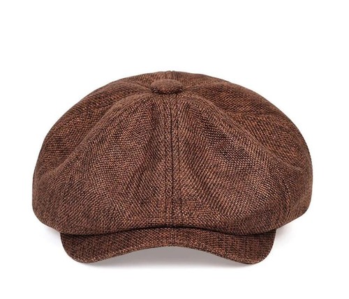 Klassische Herren 8 Panel Leinen Zeitungsjungen Mütze Sommer Gatsby Baskenmütze Autofahrer Cabbie Mütze - Bild 6 von 12
