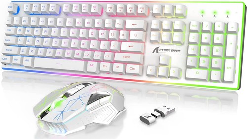 Rosa Gaming Tastatur und Maus LED Wireless 4800 mAh für Laptop PC Mac PS4 - Bild 12 von 13