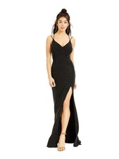 B DARLIN Womens Jersey Spaghetti Strap Full-Length Body Con Dress
