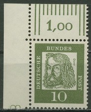 Bund 1961 Bed. Deutsche Bogenmarken Druckerzeichen 350 x DZ 8 links postfrisch