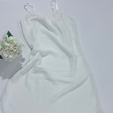 Vintage Slip Night Gown Made in USA White Coquette Angelic Minimalist Size 38