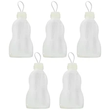 Acorn Baby Silicone Milk Storage Bags - 5pk Clear Nursing Milk Bags - Holds 10oz