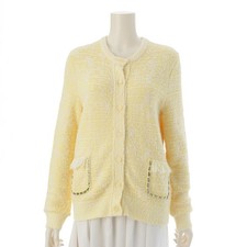 Givenchy Rayon 4G motif crew neck cardigan BW90LG4ZGS yellow S