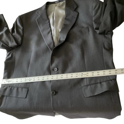 Hart Schaffner Marx Mens 2pc Wool Suit Size 46R Pants 42x30 Dark Blue - Picture 9 of 19