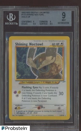 2002 Neo Destiny Unlimited #110 Shining Noctowl Holo UR BGS 9 MINT