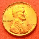 1949-P Lincoln Wheat Cent Penny GEM RED BU From an Original Bank Roll