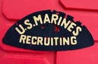 Vtg WWII Patch USN US Marine Corps Recruiting WW2 Military Badge Pin 2 USMC