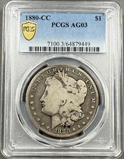 1880-CC Morgan Dollar $1 - PCGS AG03 - Low Mintage Date