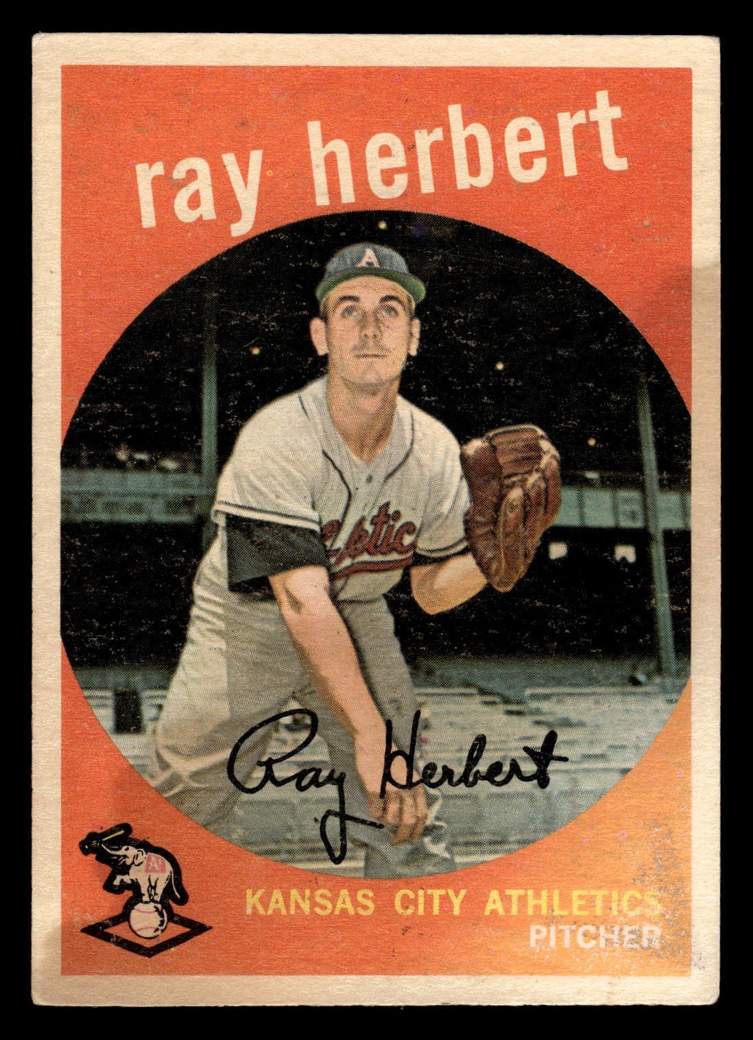 1959 Topps Ray Herbert #154 POOR WATER DAMAGE