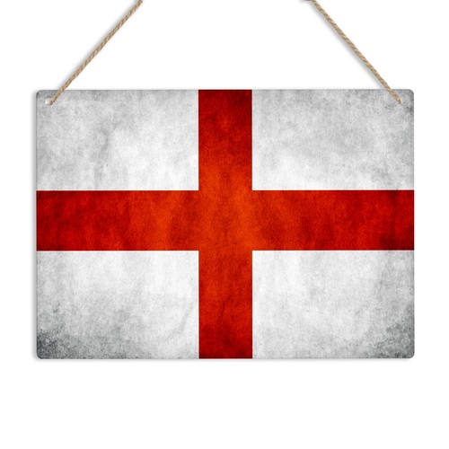 St Georges Cross England Flag Metal Wall Sign Vintage Door Plaque Man Cave Bar - Picture 15 of 16