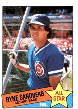 Ryne Sandberg 1985 Topps #713 Chicago Cubs FREE SHIPPING AutographDen