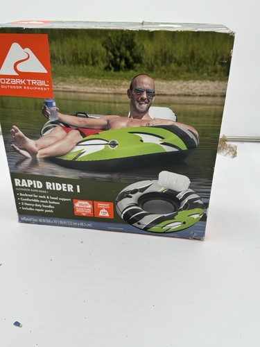 Ozark Trail Rapid Rider I Inflatable River Tube w/Backrest Handles Cup Holder - Picture 2 of 3