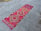 Vintage Turkish Runner Rug 2.8x10.5 ft | Hand-Knotted Wool Anatolian Carpet