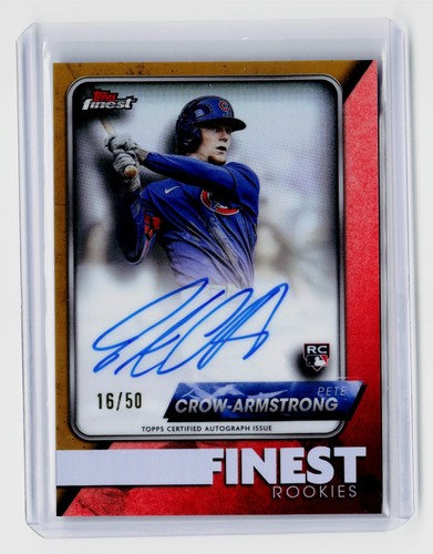 Pete Crow-Armstrong [Gold Refractor] #FR-PC 2024 Topps Finest Rookie Design Variation Autograph card