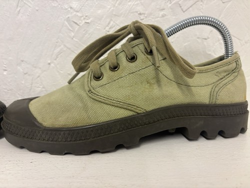 Palladium Pampa Oxford Canvas Shoes Size UK 5.5 Green Low Top Retro Comfort - 第 6/17 張圖片