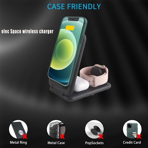 Wireless Charger, 3 in 1 Qi-zertifizierte faltbare kabellose Schnellladestation... - Bild 2 von 6