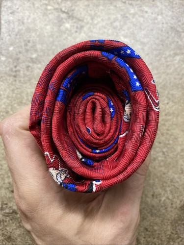 Cravatta vintage Ole Miss Colonel Reb MADE IN USA 100% SETA Red Rebels si fondono a sinistra - Foto 7 di 7