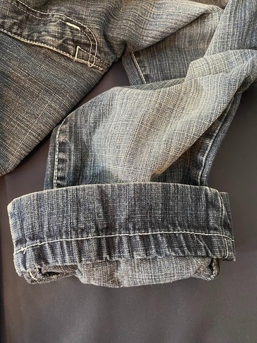 Y2K Southpole Blue Faded Denim Baggy Skater Hem Jeans Boys Youth Size 16 - Picture 8 of 14