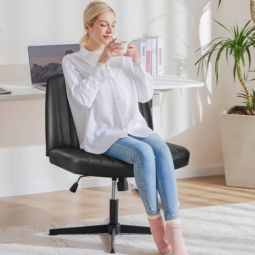 Criss Cross Legged Chairs with Wheels Armless Swivel Wide Seat Height - Picture 32 of 133
