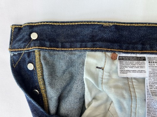 Levi's 501 Jeans Original Fit 36x34 Button Fly Dark Blue 2015 - Picture 8 of 10