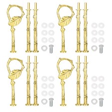 4 Set 3-Tier Cupcake Stand Hardware Fittings for Cake Stand Leaf Gold