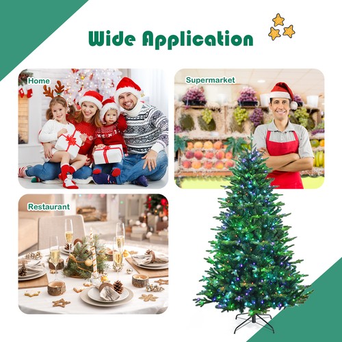 Costway 6' App-Controlled Pre-lit Christmas Tree Multicolor Lights - Picture 5 of 7