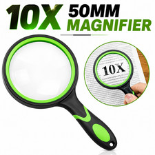 10X Handheld Magnifying Glass 50mm Reading Lens Jewelry Loupe Magnifier Tool new