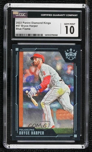 2022 Panini Diamond Kings Blue Frame Bryce Harper #47 CGC 10 Gem Mint
