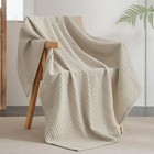 PHF Ultra Soft Waffle Weave Throw(50" x 60"), Light Khaki/Linen 