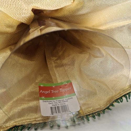 Engel Christbaumspitze gold, weiß, rot, grün 12" elegante Flügel weißes Fell - Bild 14 von 18