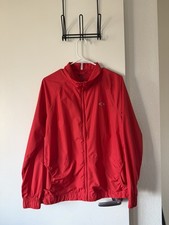 Oakley Red Hooded Windbreaker Jacket Men’s Large Lightweight Running Shell Golf 