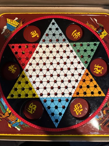 Vintage 50er Jahre Pagode Chinesisches Dame Spiel mit Box - siehe Beschreibung - Bild 4 von 8