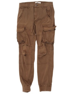Gas Mens Skinny Joggers Cargo Trousers XS W28 L27 Khaki Cotton DT02