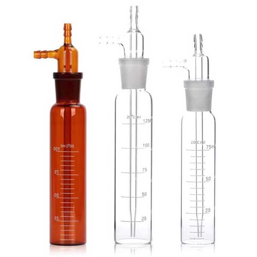 10ml-500ml Glass Gas Sampling Tube Glinsky Absorber Bottle Chemistry Labware - Picture 3 of 11