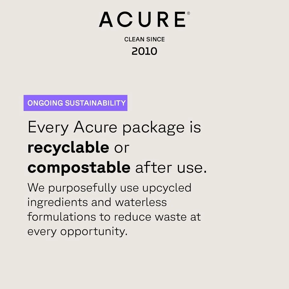 Limpiador facial exfoliante Acure Resurfacing 1 % ácido glicólico y raíz de unicornio - Exfoliante Foto 2 de 2