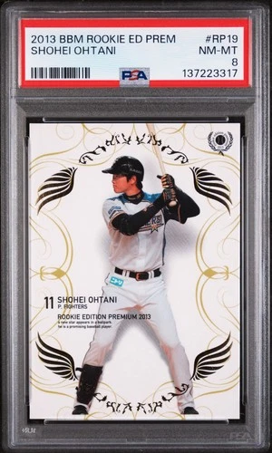 2013 BBM Shohei Ohtani Rookie Edition Premium Japan RC #RP19 PSA 8