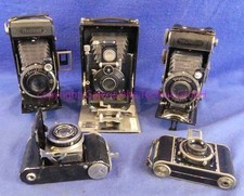 5 Rollfilm-Balgen- Kameras - Fotoapparat alt antik - Samlg. Münster 1826