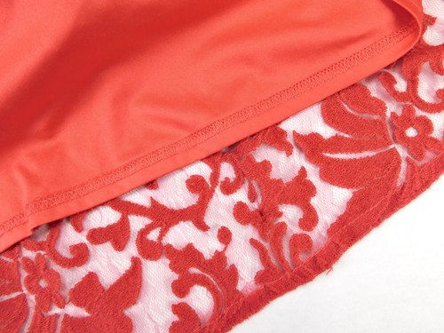 Schönes langes Spitzenkleid Tadashi Shoji rot One Shoulder - Bild 9 von 16