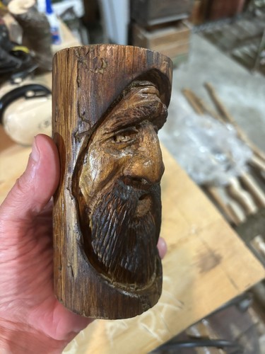 Wood Spirit Carving Hobbit Gnome Folk Art - Picture 5 of 8