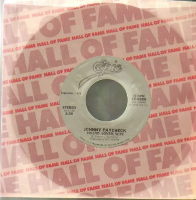 Johnny Paycheck Friend, Lover, Wife Vinyl Single 7inch NEAR MINT Epic