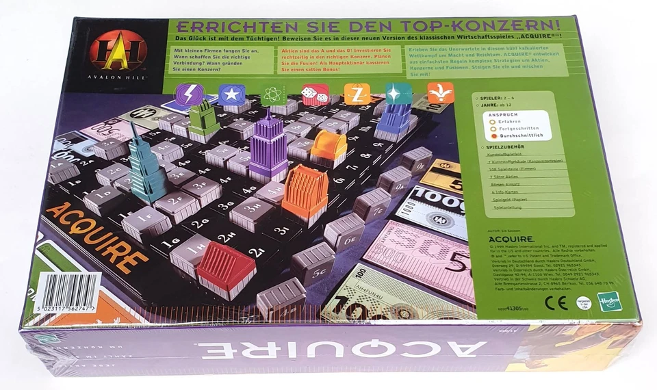 ACQUIRE Wirtschaftsspiel ab 12 Jahren 1999 Hasbro/Avalon Hill, NEU in Folie! - Bild 2 von 2