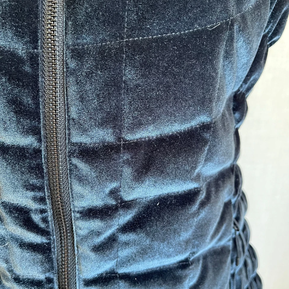 Chaleco acolchado Obermeyer Soleil II reversible de terciopelo azul zafiro M Foto 3 de 4