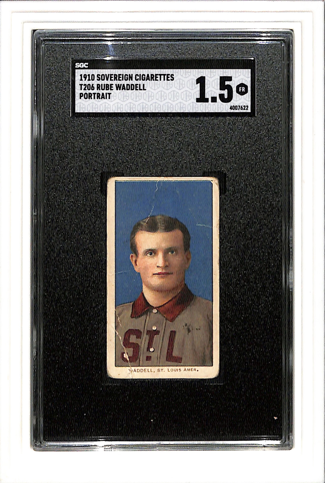 1910 T206 Rube Waddell Portrait Sovereign 150 SGC 1.5 SN 4007622