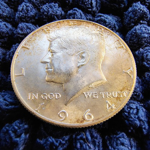 1964-P-D Kennedy Silver Half Dollars - 90% Silver - BU Album Toning - Picture 11 of 18