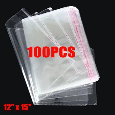 100PCS Clear Poly Bags OPP Cellophane Plastic Cello Bag Self Adhesive US