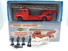 VINTAGE DINKY TOYS 956 BEDFORD TURNTABLE FIRE TRUCK & ORIGINAL BOX +FIGURES 1958