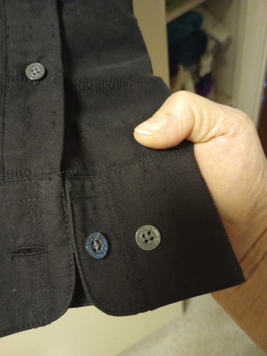 j.ferrar dress shirt Black On Black Design Logo On Buttons Long Sleeve - Picture 8 of 14