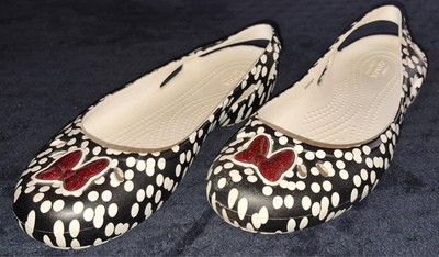 Crocs Kadee Disney Minnie Mouse Glitter Bows Slingback Comfort Shoes Womens US 8