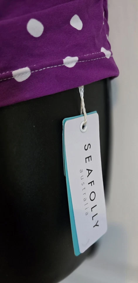 全新 Seafolly 女式吊带背心 兰花 白色圆点 US 6 泳装 — 第 4/4 张图片